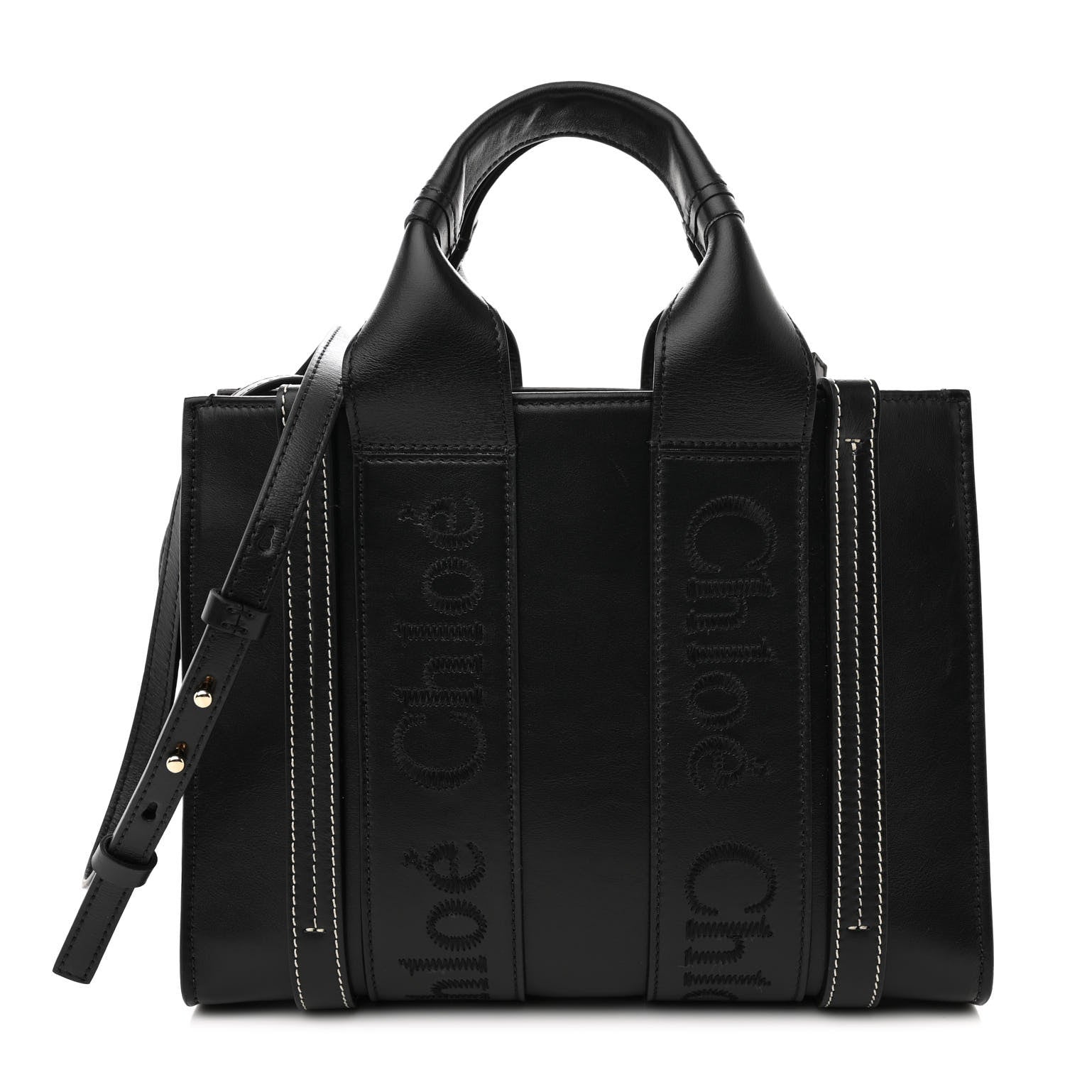 Chloe Calfskin Small Woody Tote Black 1 of 10