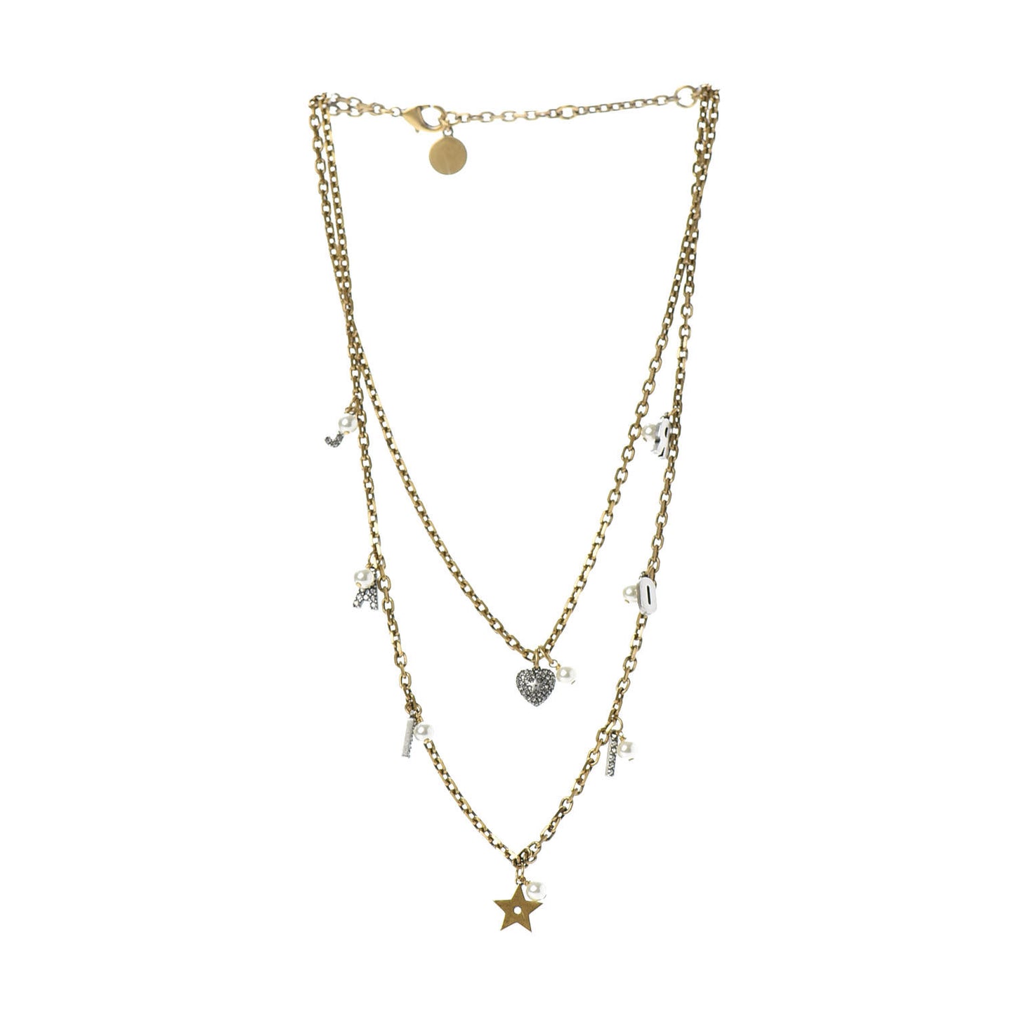 Metal Star J'adior Multi Strand Necklace Aged Gold