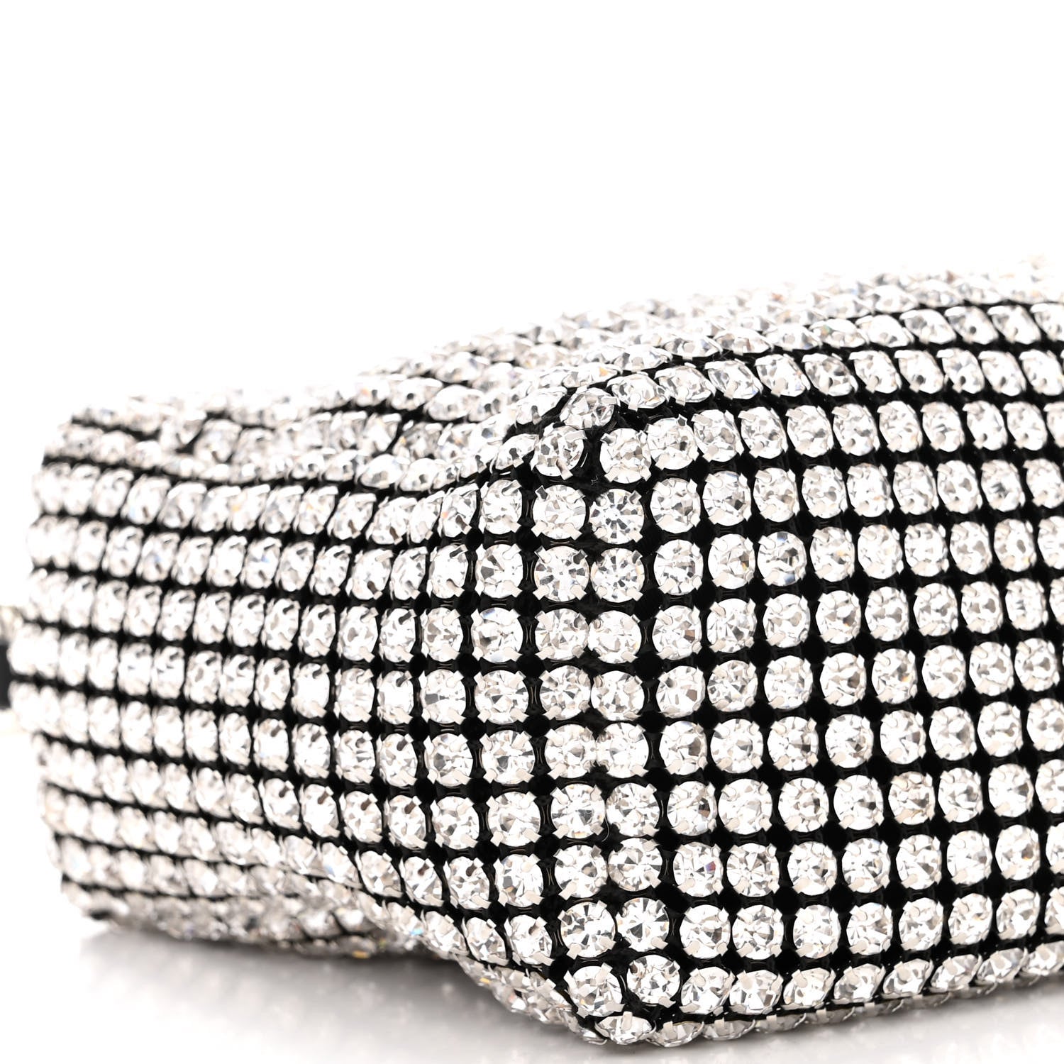 Alexander Wang Mesh Crystal Rhinestone Mini Heiress Pouch Black Silver 9 of 11