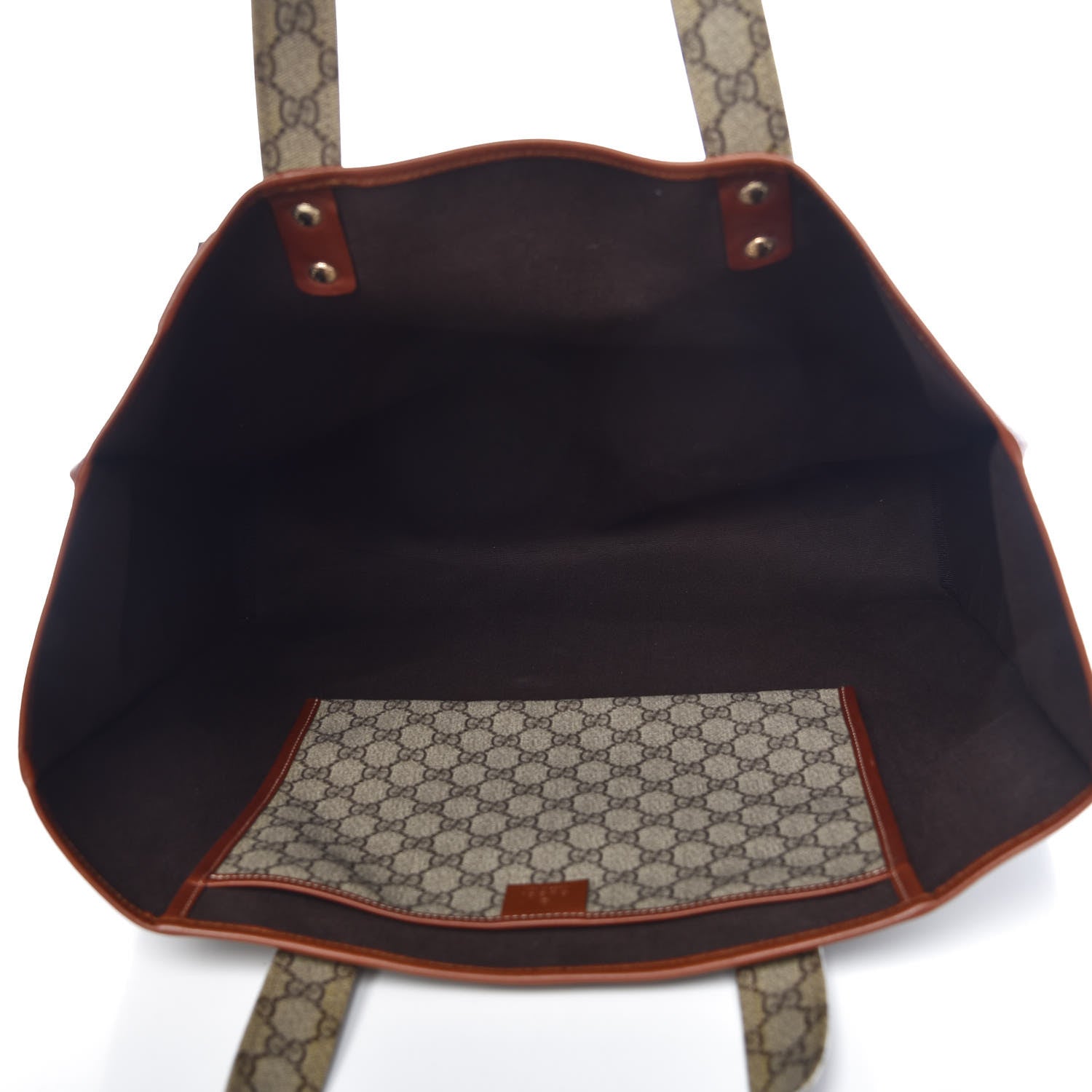 Gucci GG Plus Monogram Large Signature Web Loop Tote Brown 5 of 11