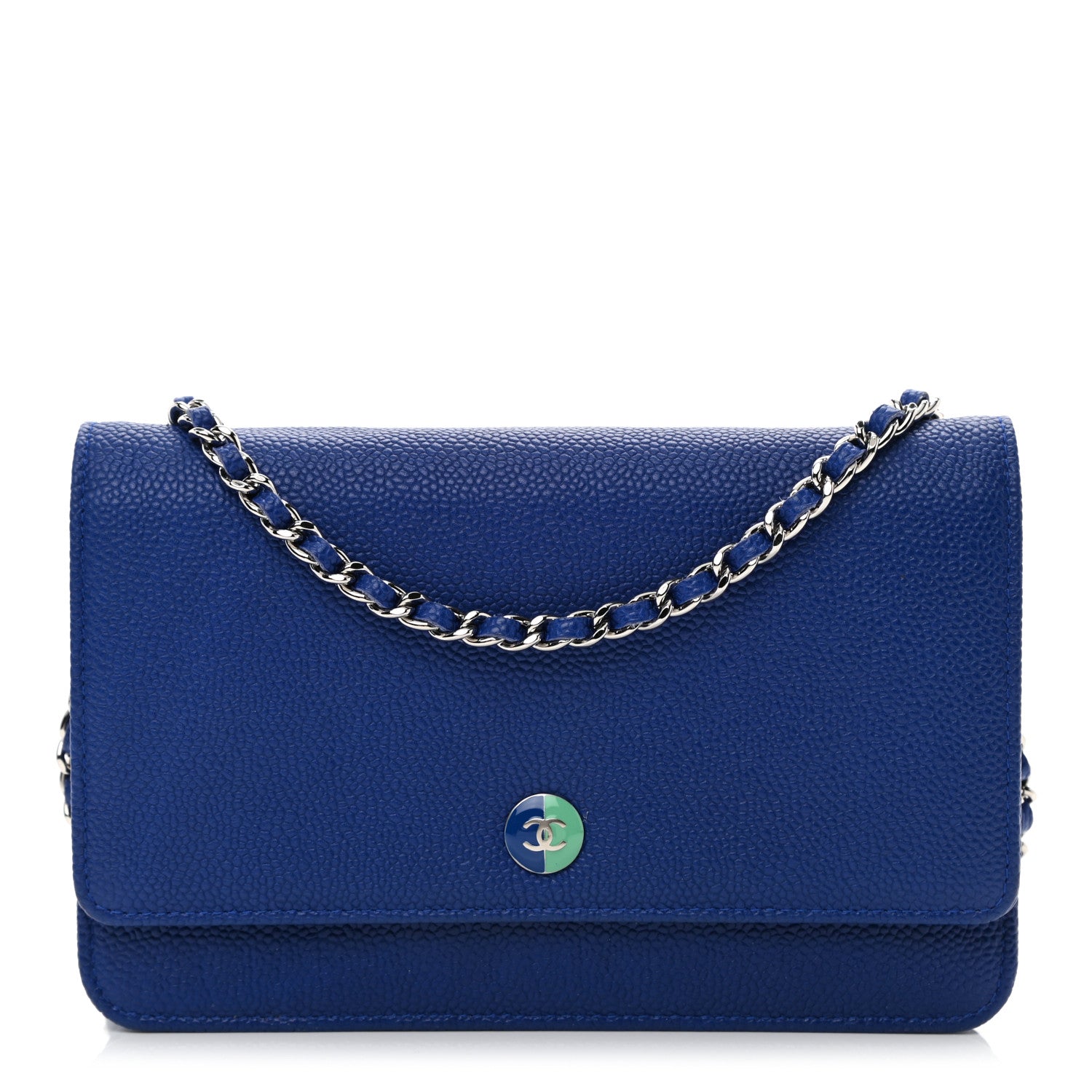 Chanel Caviar Wallet on Chain WOC Blue 1 of 13