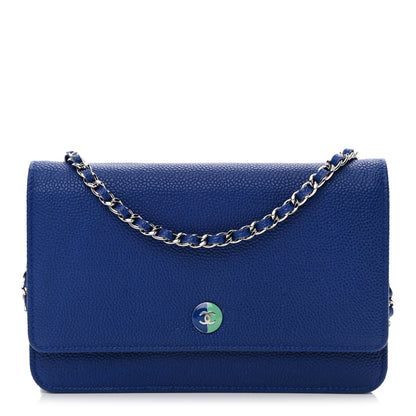 Chanel Caviar Wallet on Chain WOC Blue 1 of 13