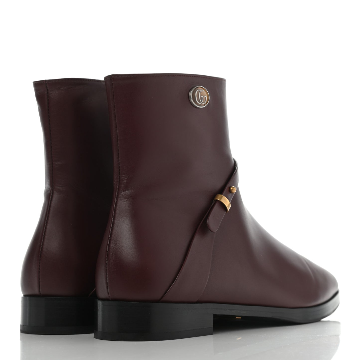 Calfskin Womens GG Ankle Boots 38 Vintage Bordeaux
