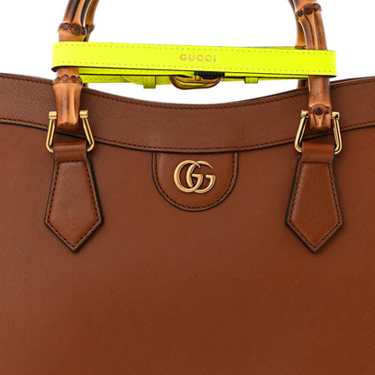 Gucci Wonka Grain Calfskin Medium Diana Tote Bag Cuir Yellow Fluo 8 of 10