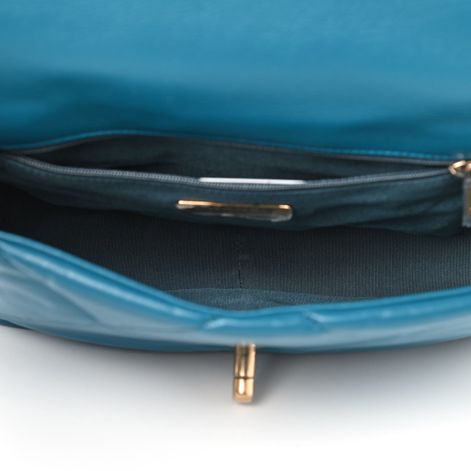 Chanel Goatskin Quilted Medium Chanel 19 Flap Turquoise 5 of 9