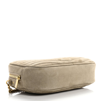 Saint Laurent Suede Matelasse Monogram Mini Lou Camera Bag Matte Gold 4 of 11