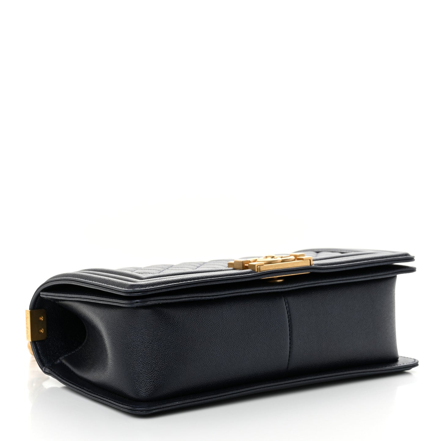 Caviar Quilted Medium Boy Flap Navy
