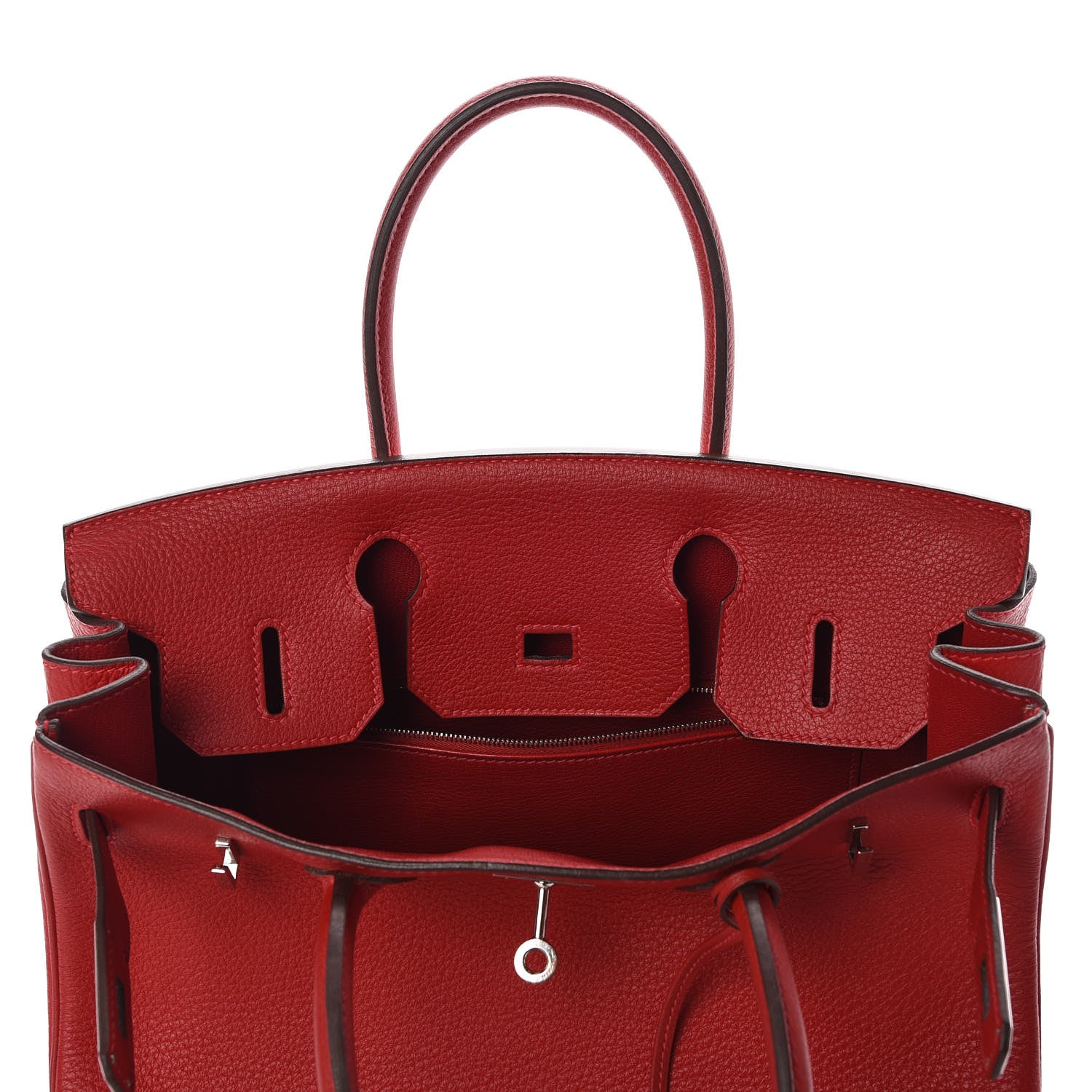 Hermes Taurillon Clemence Birkin 30 Rouge Casaque 14 of 31
