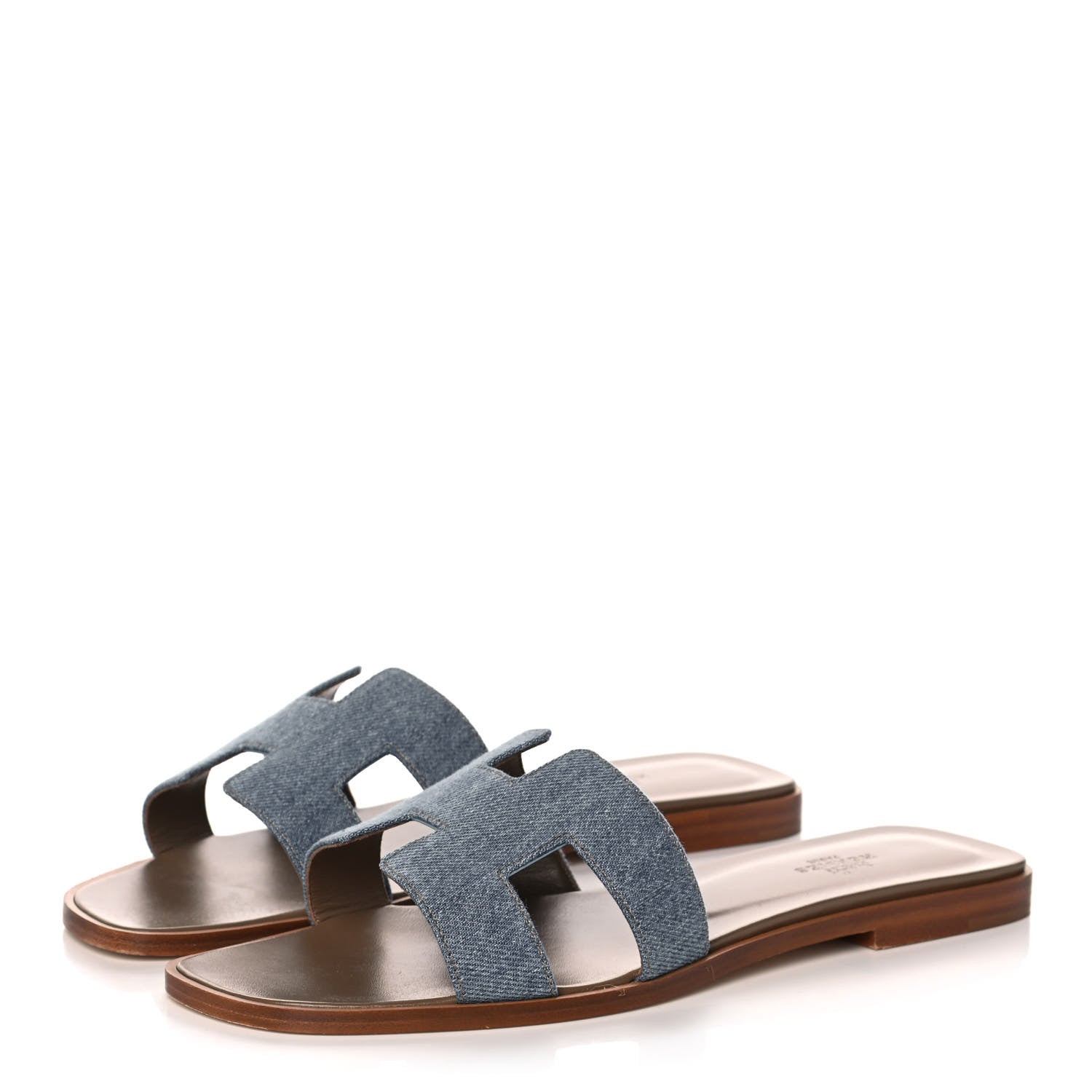 Hermes Denim Canvas Oran Sandals 40 Bleu Clair 3 of 9