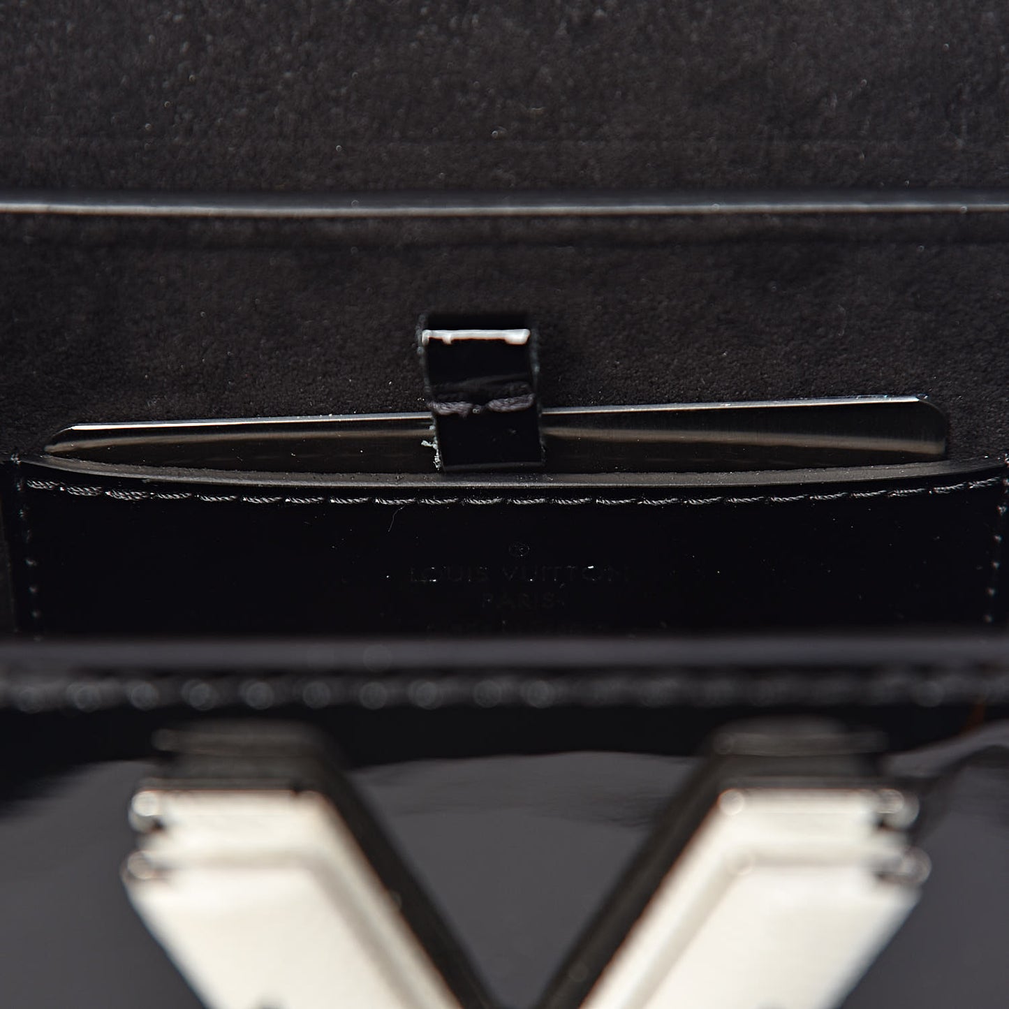 Patent Monogram Twist Shoulder Bag PM Black