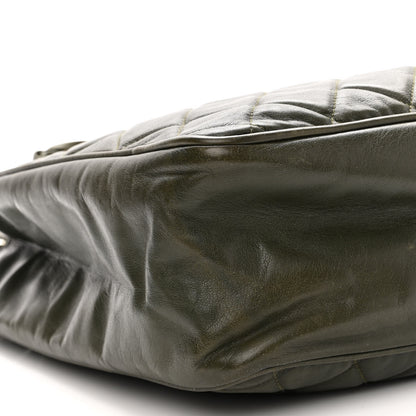 Chanel Lambskin Quilted Shopping Tote Green 9 of 10
