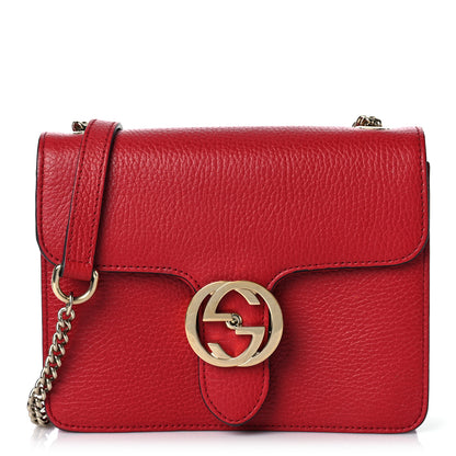 Gucci Dollar Calfskin Small Interlocking G Shoulder Bag Red 1 of 12