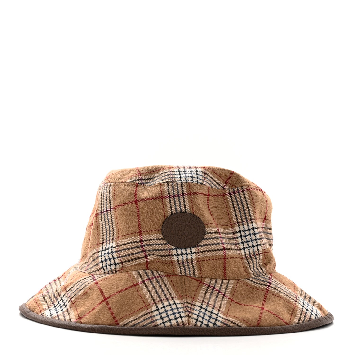 Gucci Monogram Plaid Bob Double Back Reversible Bucket Hat Beige 3 of 9