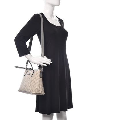 Gucci GG Supreme Monogram Small Zippered Tote Ecru Grigio 2 of 16