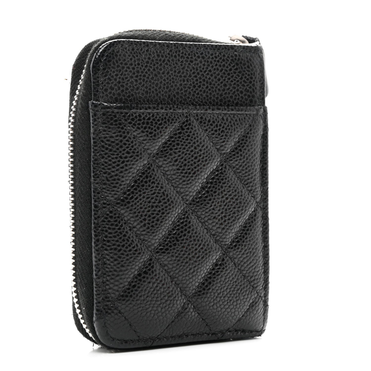Chanel Caviar Quilted Zip Card Holder Black 3 of 8