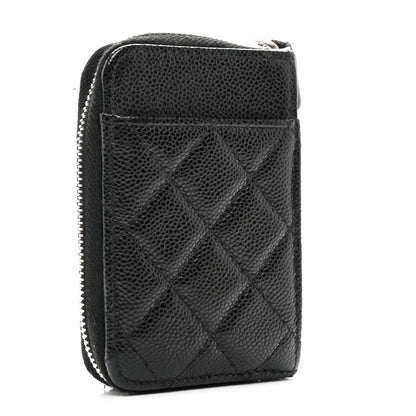 Chanel Caviar Quilted Zip Card Holder Black 3 of 8
