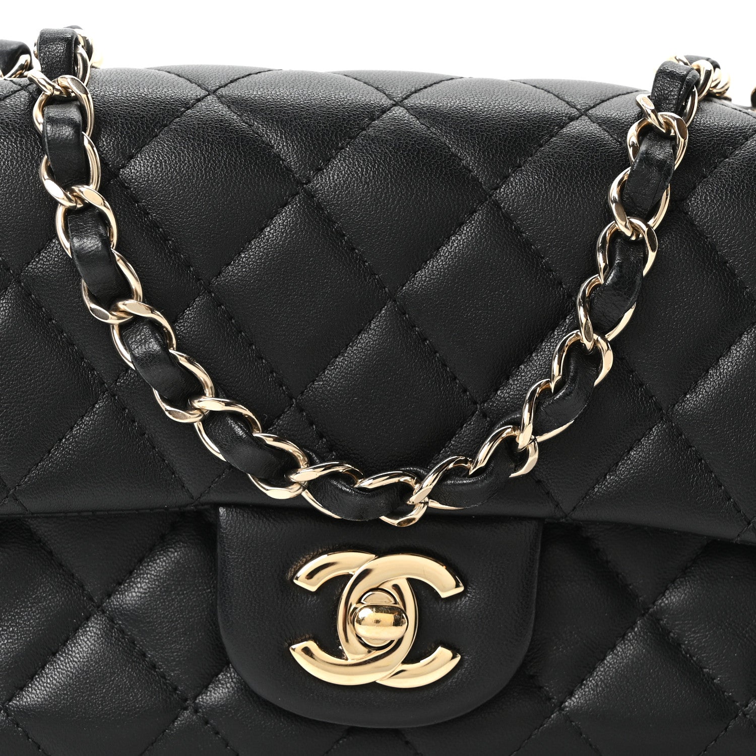 Chanel Lambskin Quilted Mini Rectangular Flap Black 8 of 10
