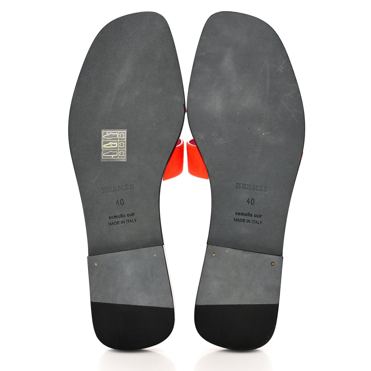 Hermes Suede Goatskin Oran Sandals 40 Orange Synthetique 5 of 9
