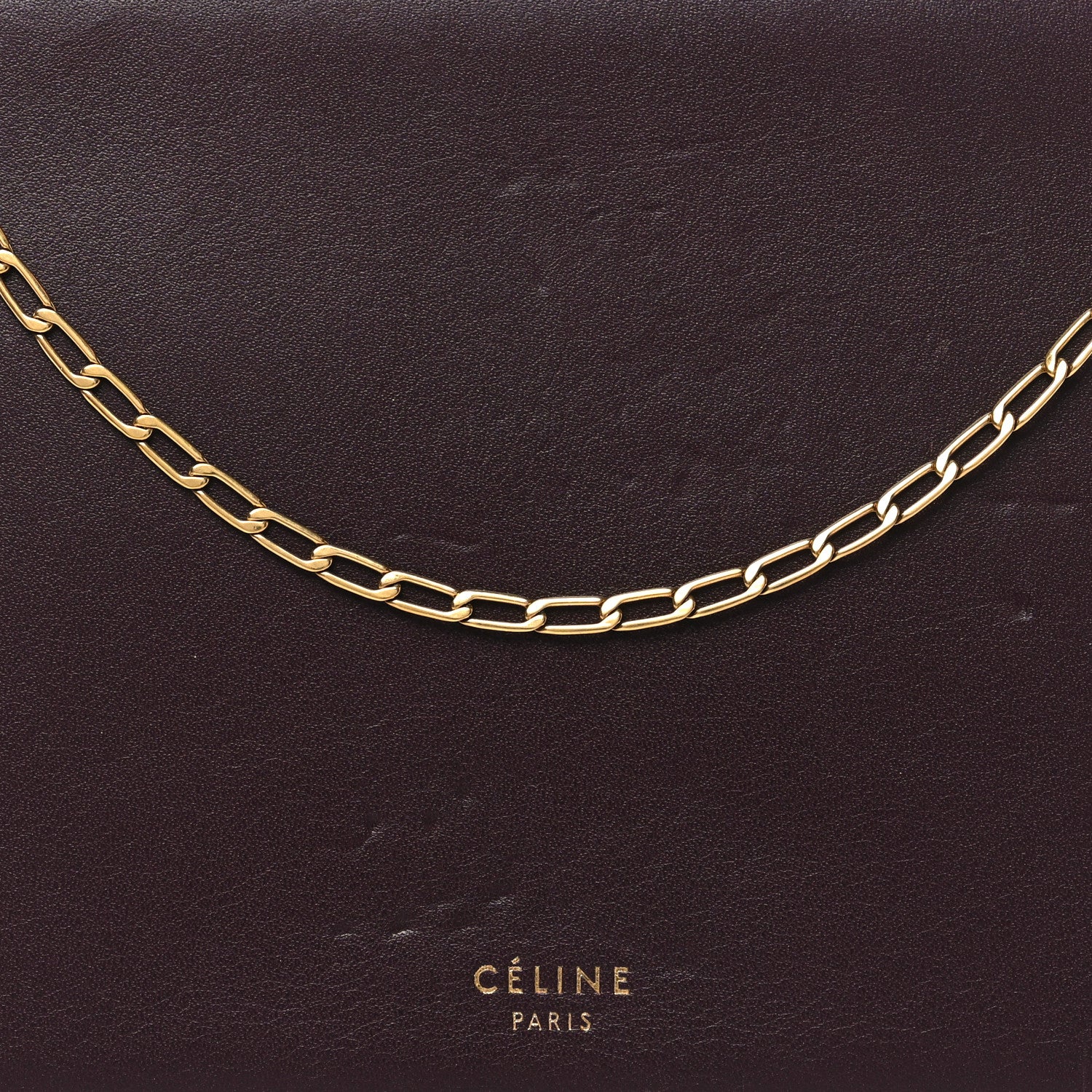 Celine Smooth Calfskin Clasp Large Wallet On Chain Bordeaux 9 of 11