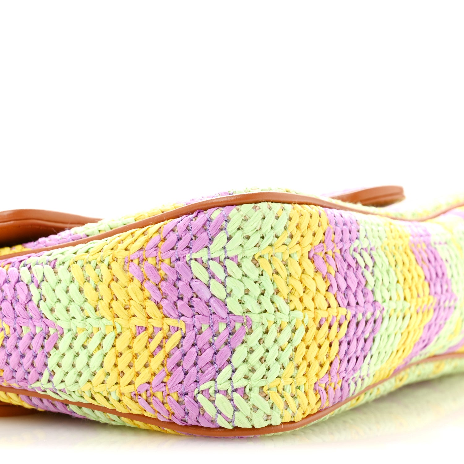 Gucci Calfskin Raffia Woven Small GG Marmont Shoulder Bag Multicolor 9 of 10
