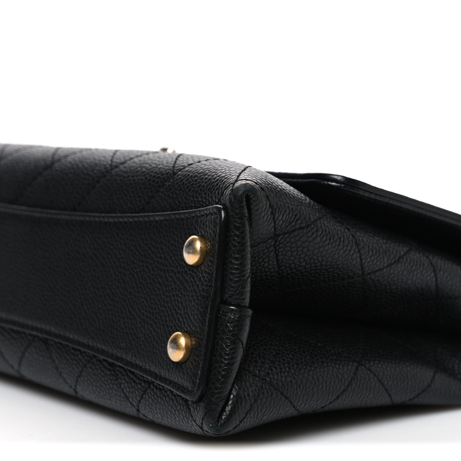 Chanel Caviar Diamond Stitched Small Top Handle Flap Black 10 of 10