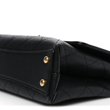 Chanel Caviar Diamond Stitched Small Top Handle Flap Black 10 of 10