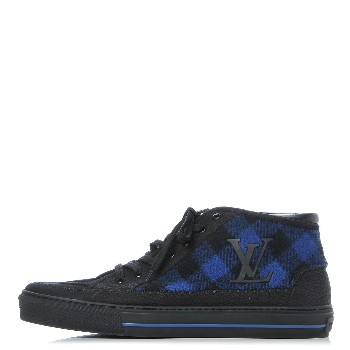 Nubuck Wool Plaid Sneakers 11 Blue