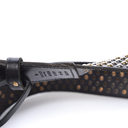 Gucci Calfskin Studded Feline Belt 105 42 Black 8 of 10