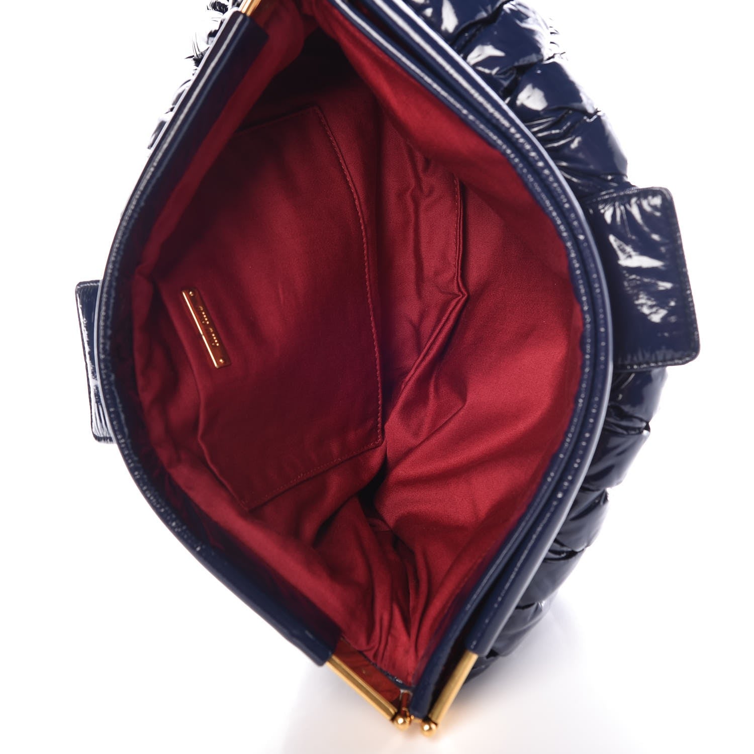 Miu Miu Patent Matelasse Clutch Bleuette 6 of 9