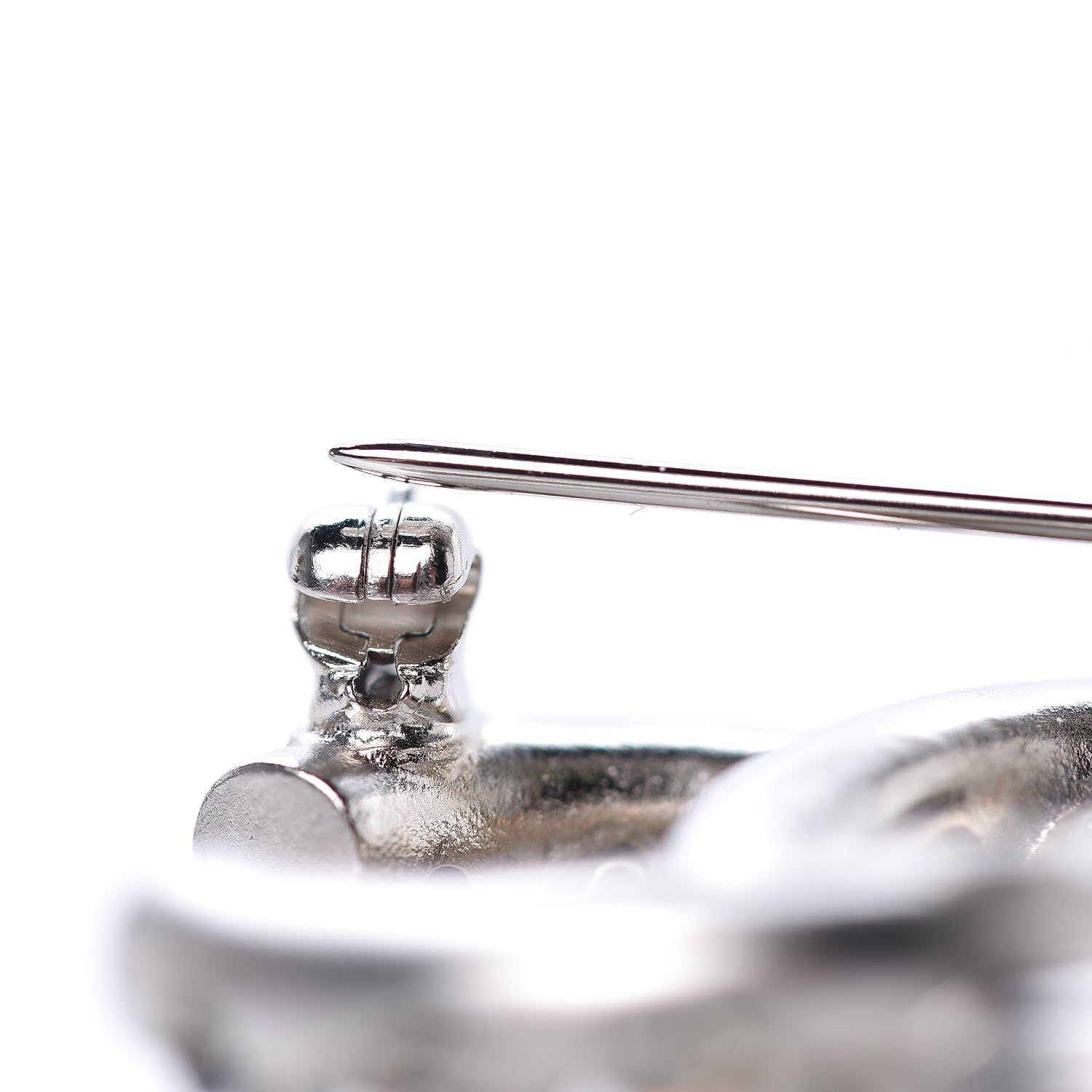 Chanel Ruthenium Crystal CC Brooch Iridescent 5 of 6