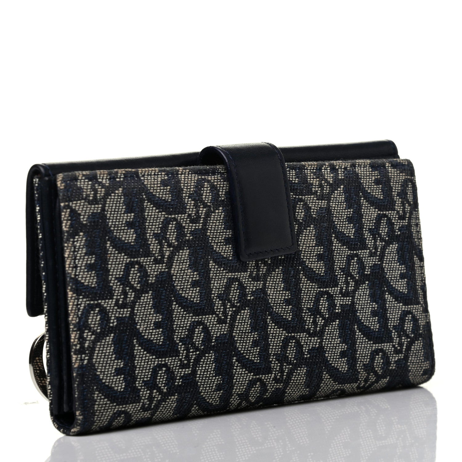 Christian Dior Monogram Calfskin D Continental Wallet Navy 3 of 7