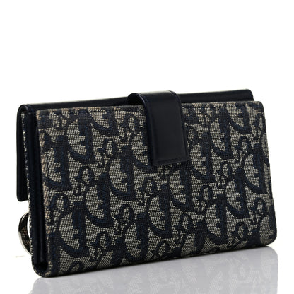Christian Dior Monogram Calfskin D Continental Wallet Navy 3 of 7