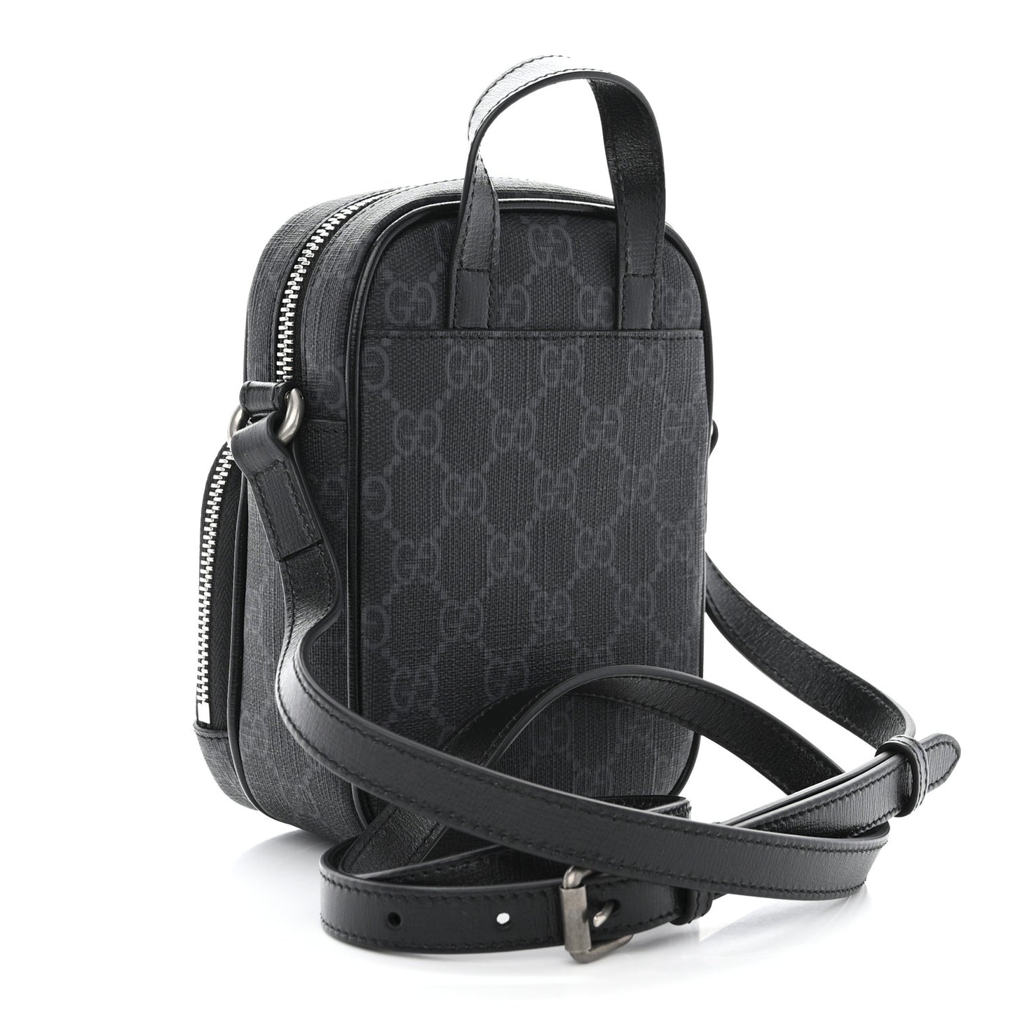 GG Supreme Monogram Azalea Calfskin Mini Retro Interlocking G Bag Black