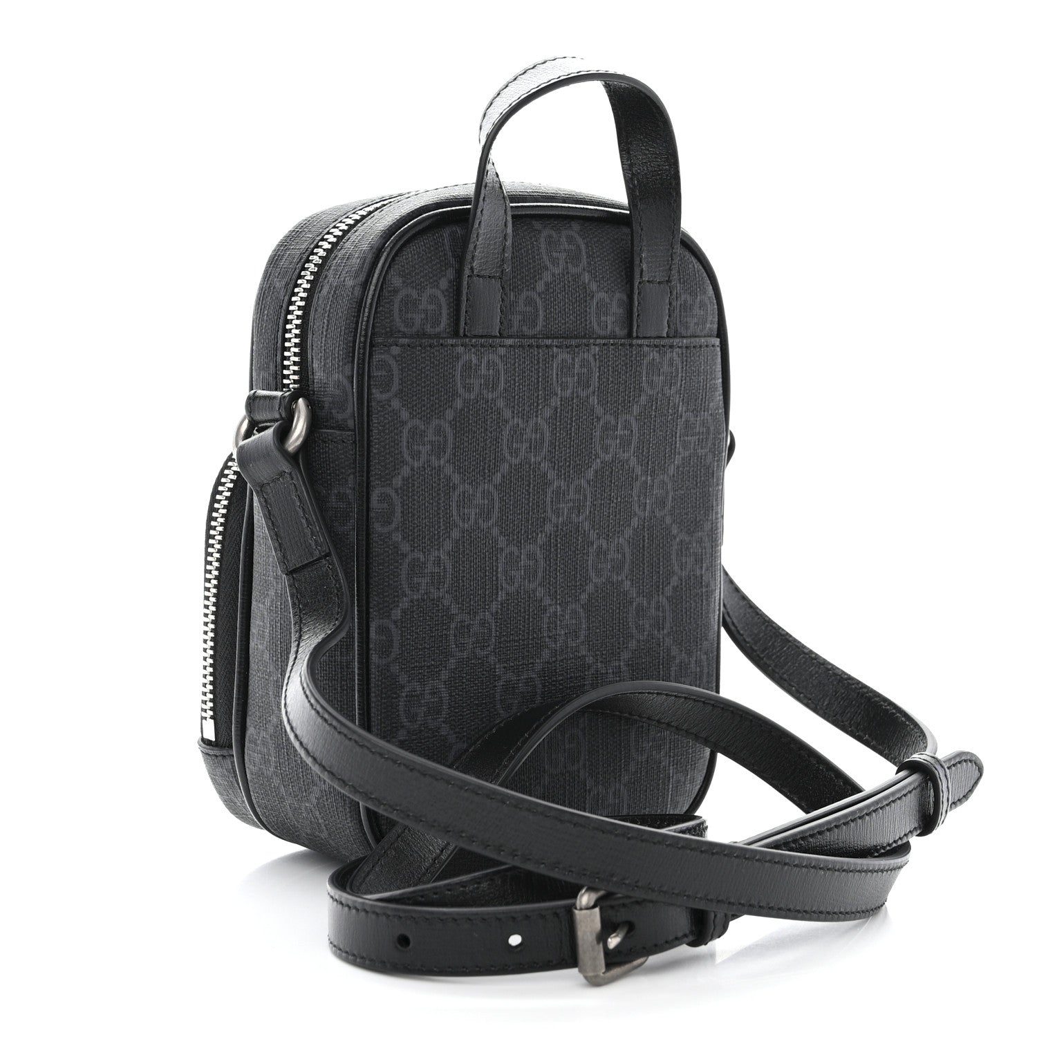 Gucci GG Supreme Monogram Azalea Calfskin Mini Retro Interlocking G Bag Black 3 of 11