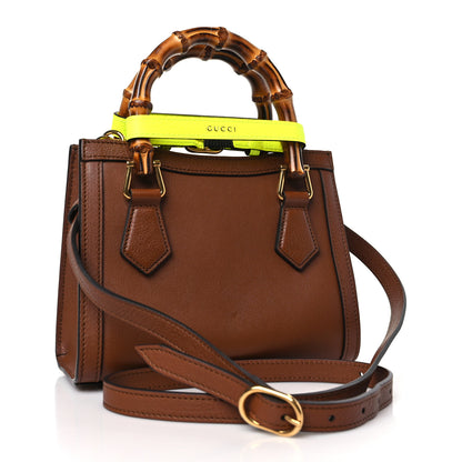 Gucci Wonka Grain Calfskin Mini Diana Tote Bag Cuir Yellow Fluo 3 of 9