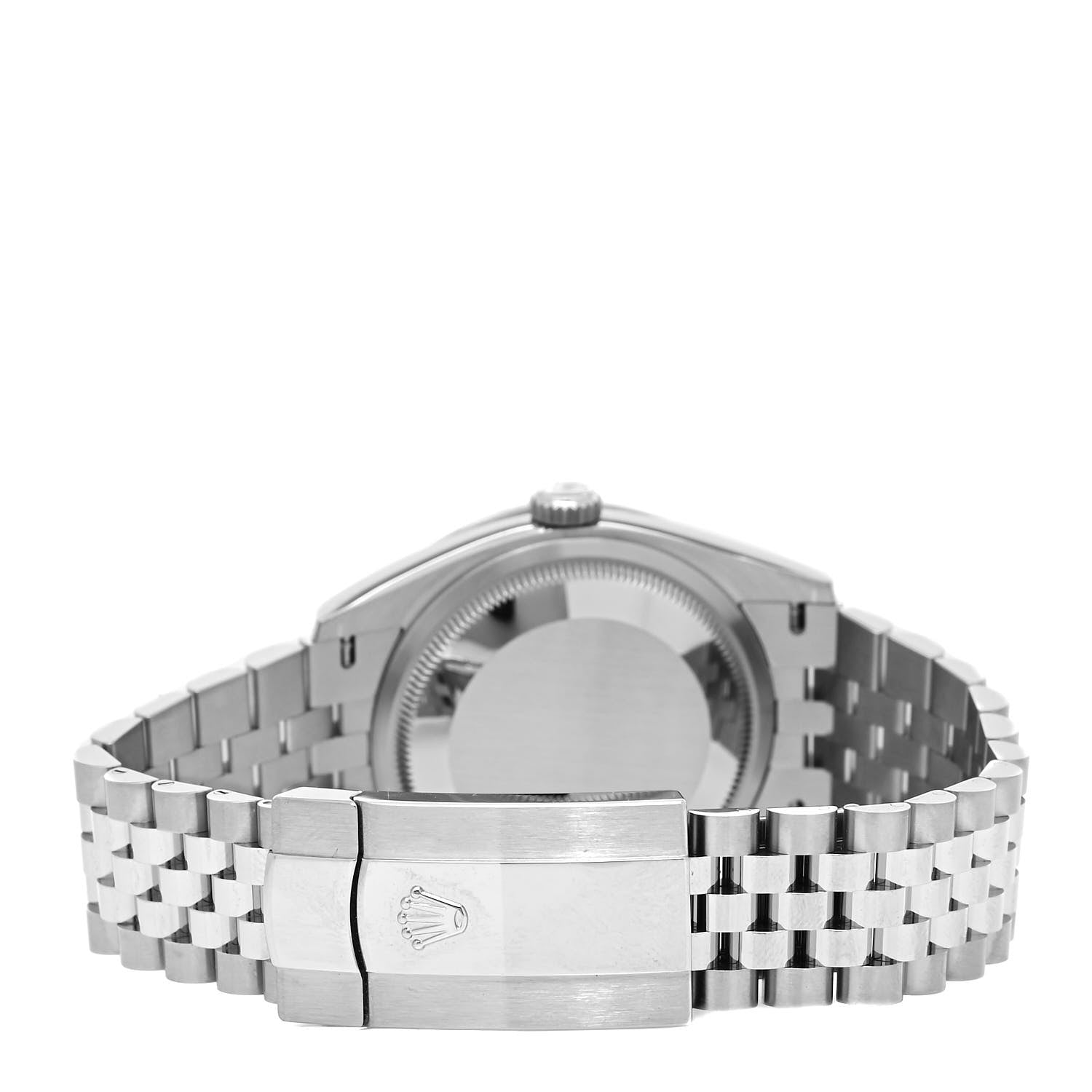 Rolex Stainless Steel 18K White Gold Diamond Bezel 36mm Oyster Perpetual Datejust Watch Silver 126284 3 of 5