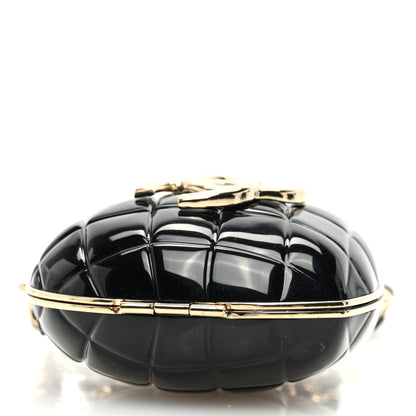 Chanel Resin CC Heart Crossbody Locket Necklace Gold Black 4 of 8