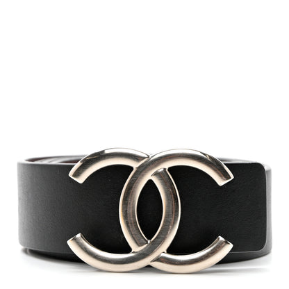 Chanel Calfskin CC Reversible Belt 85 34 Black Burgundy 1 of 6