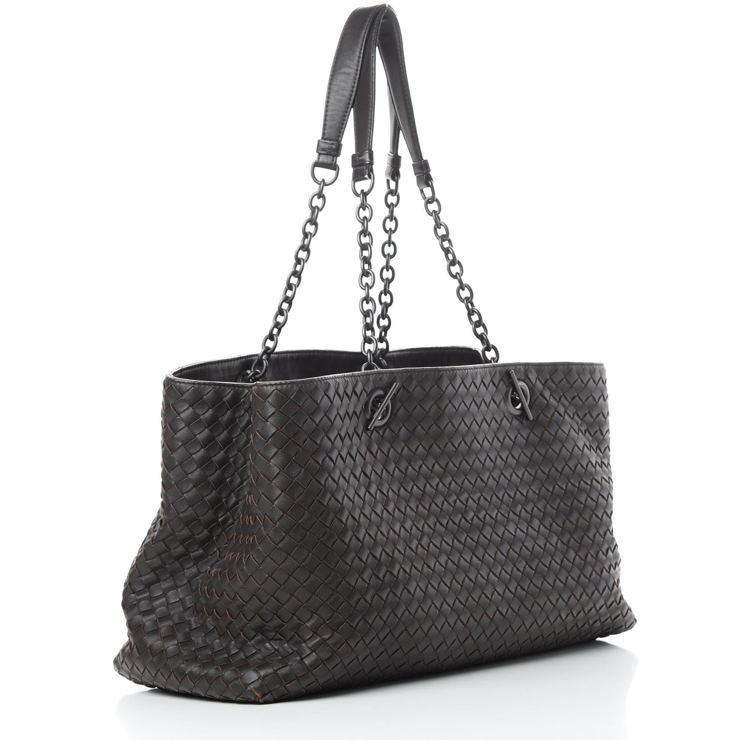Bottega Veneta Nappa Intrecciato Large Classic Chain Strap Tote Ebano 3 of 17