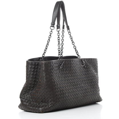 Bottega Veneta Nappa Intrecciato Large Classic Chain Strap Tote Ebano 3 of 17