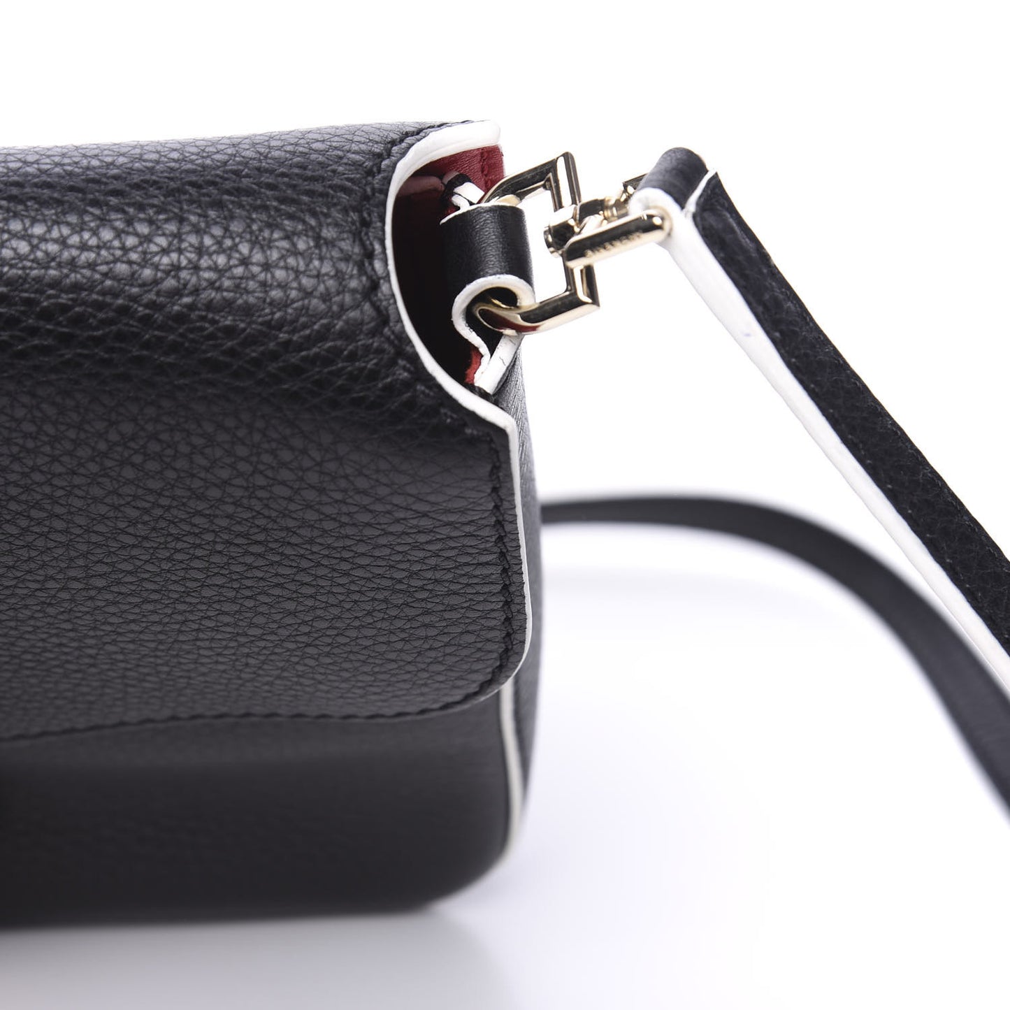 Calfskin Small Nobile Shoulder Bag Black Red