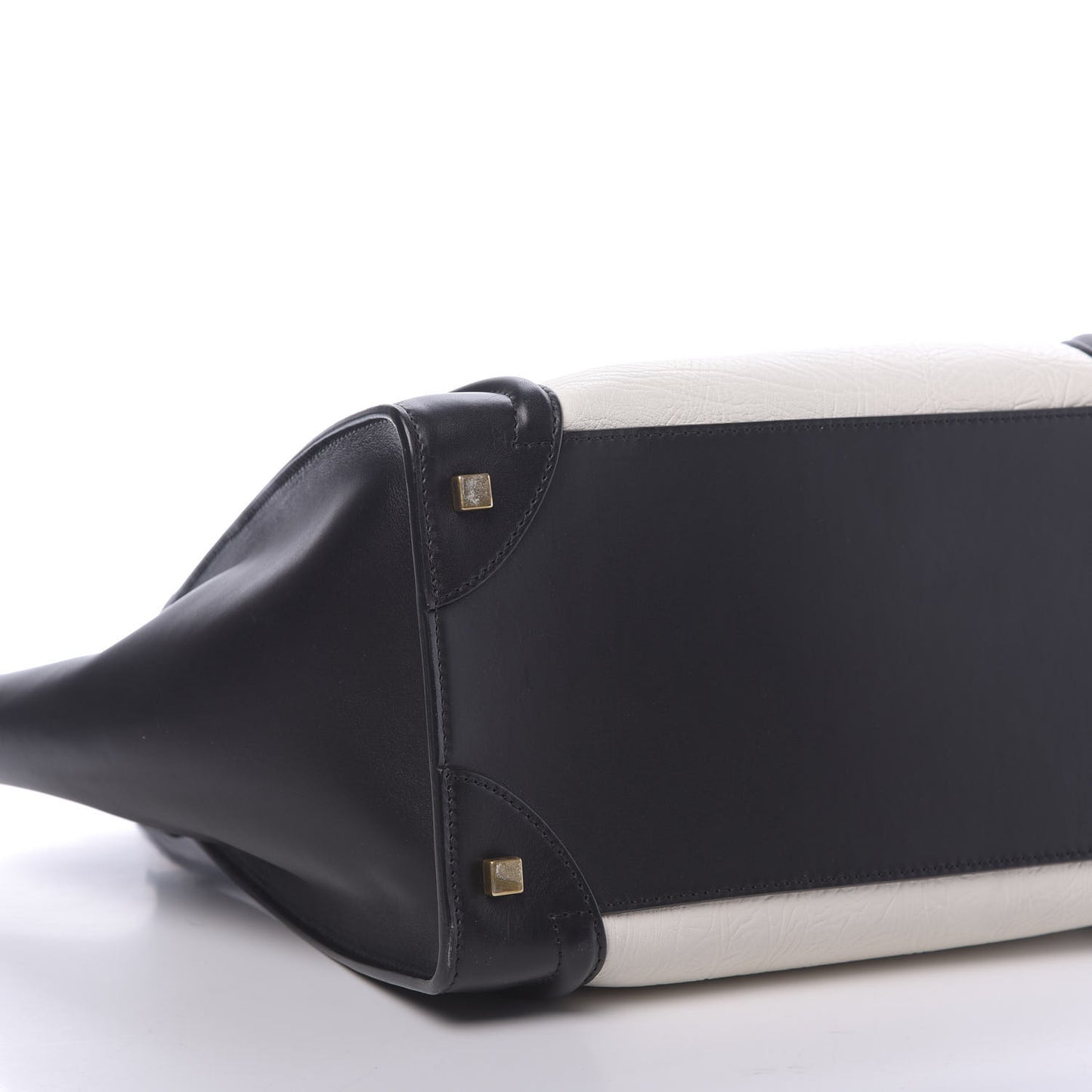 Elephant Calfskin Bicolor Mini Luggage Black White