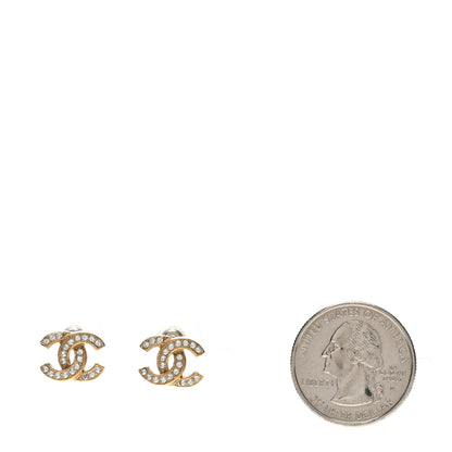 Chanel Crystal CC Earrings Gold 2 of 5