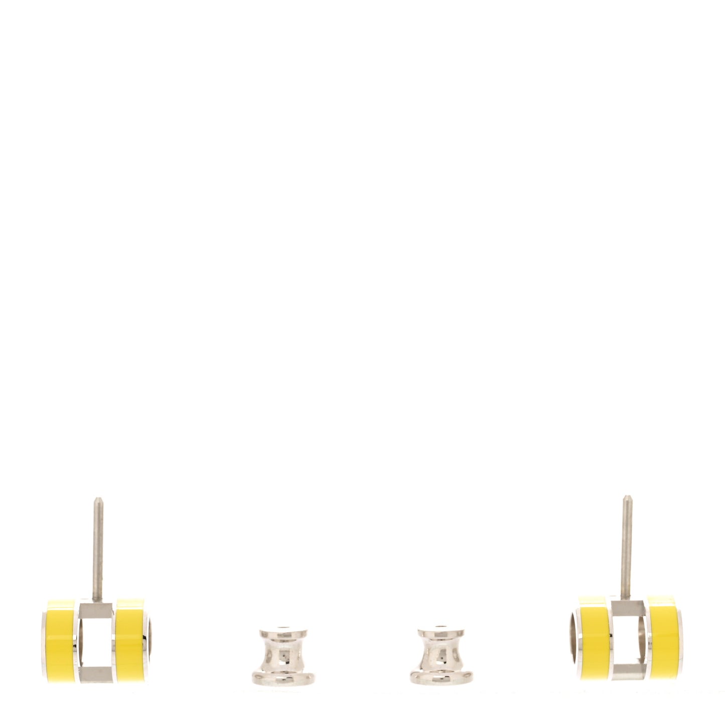 Palladium Lacquered Mini Pop H Earrings Jaune Sature
