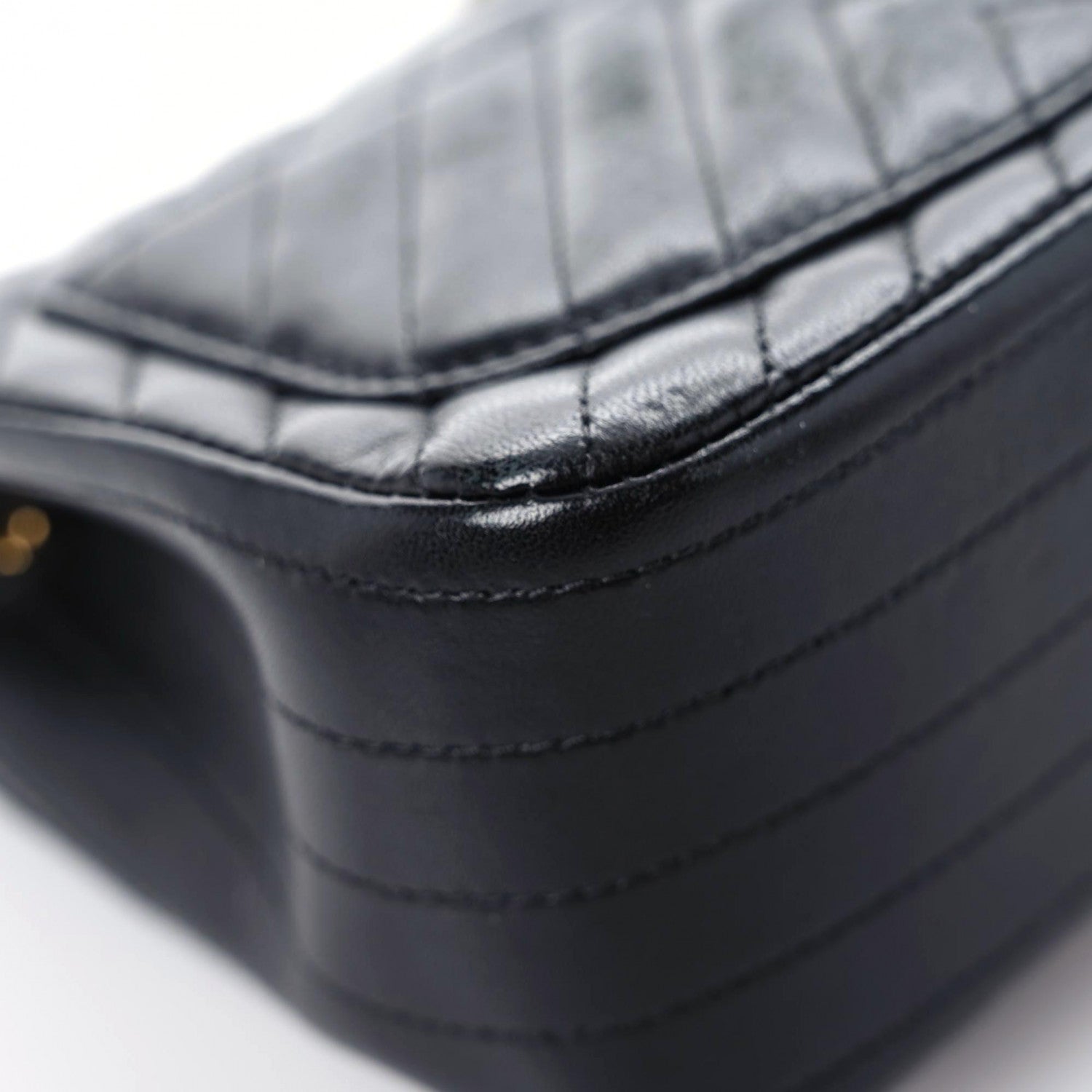 Chanel Lambskin Chevron Quilted Mini Square Flap Black 6 of 14