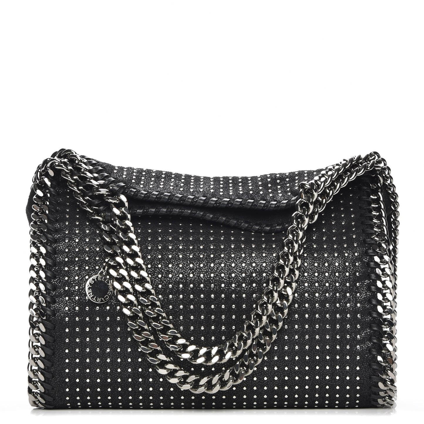 Shaggy Deer All Over Studs Mini Falabella Tote Black