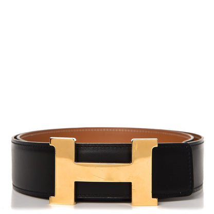 Hermes Box Chamonix 42mm Constance Reversible H Belt 85 Black Natural 1 of 5