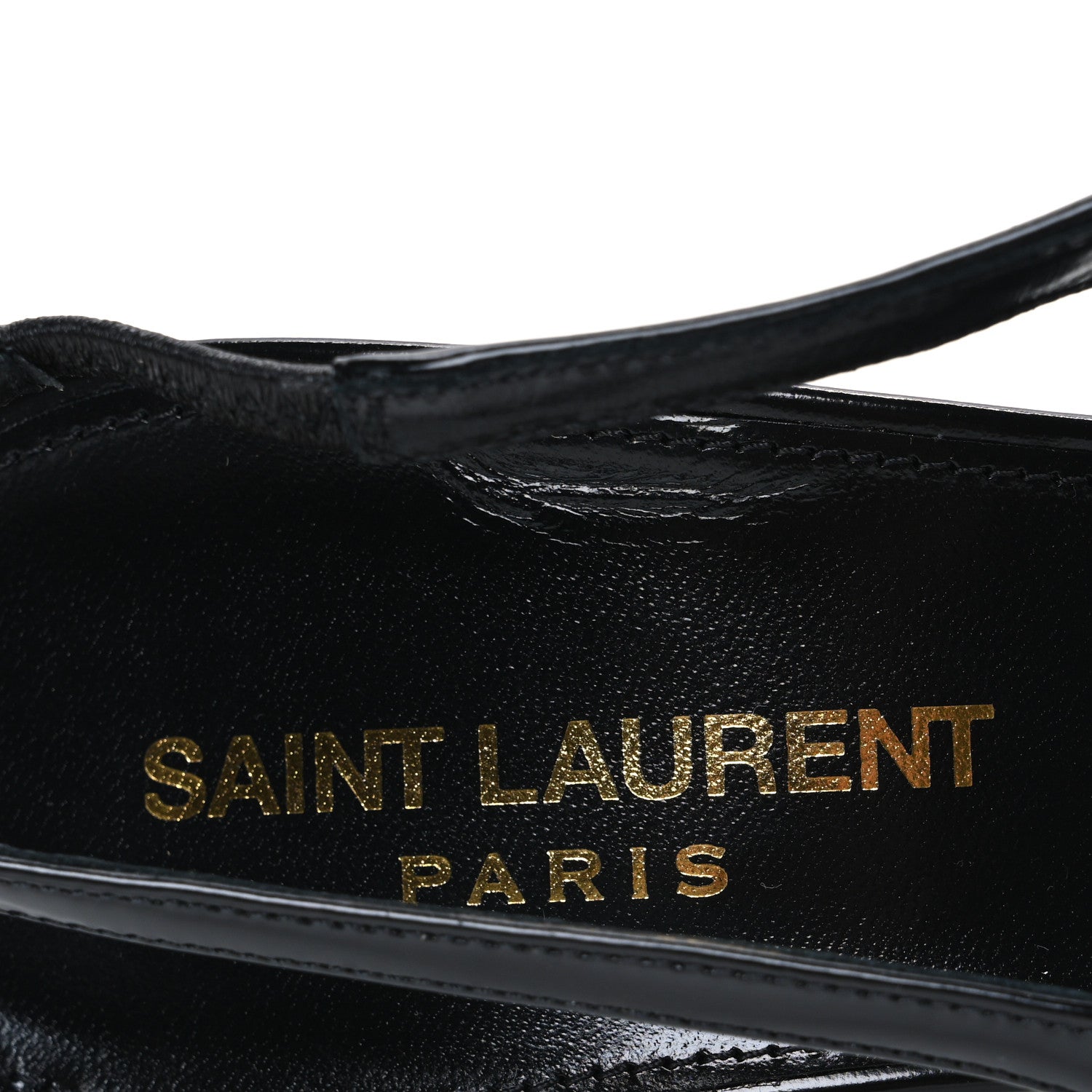 Saint Laurent Patent Vendome Slingback Pumps 38 Black 9 of 10