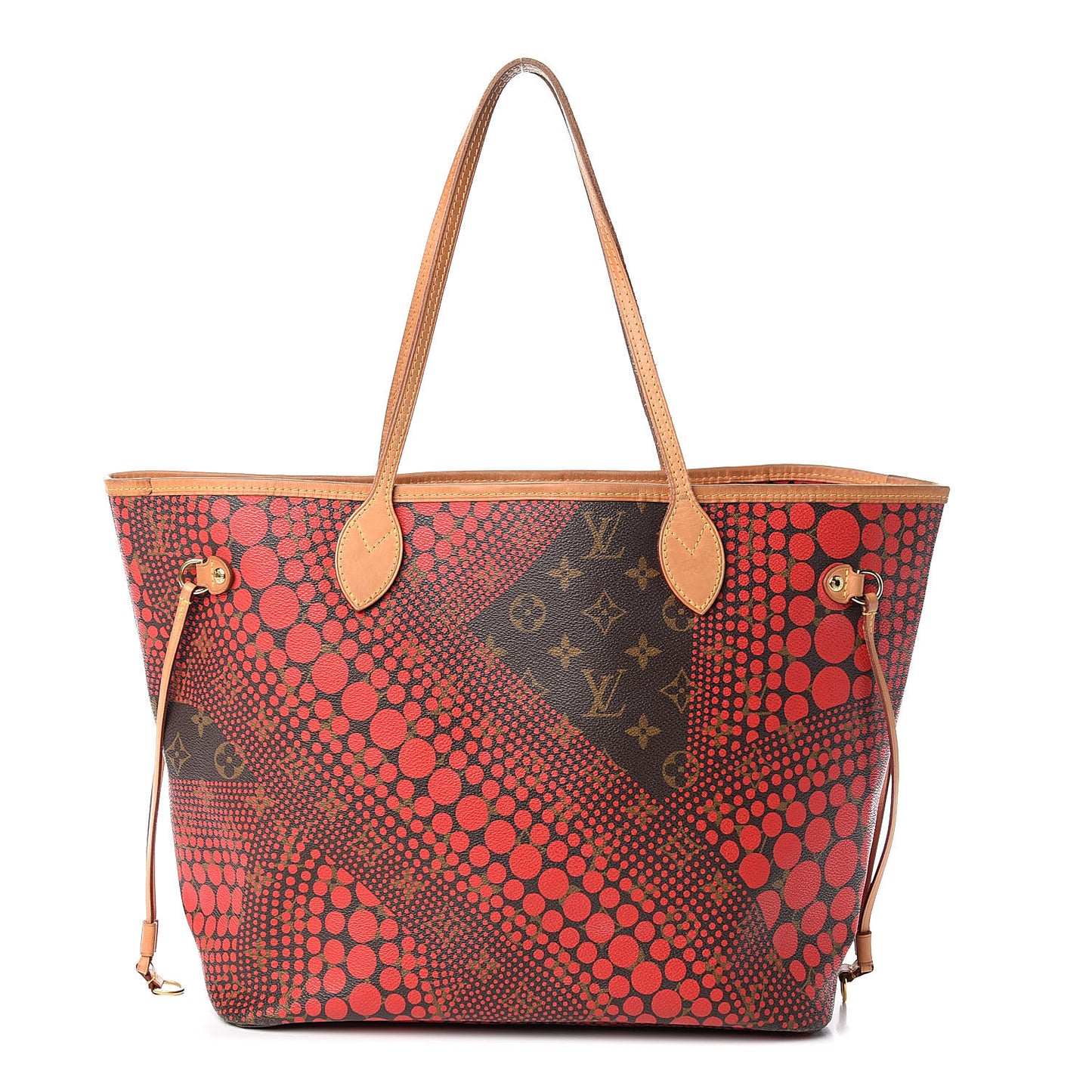 Monogram Kusama Waves Neverfull MM Red