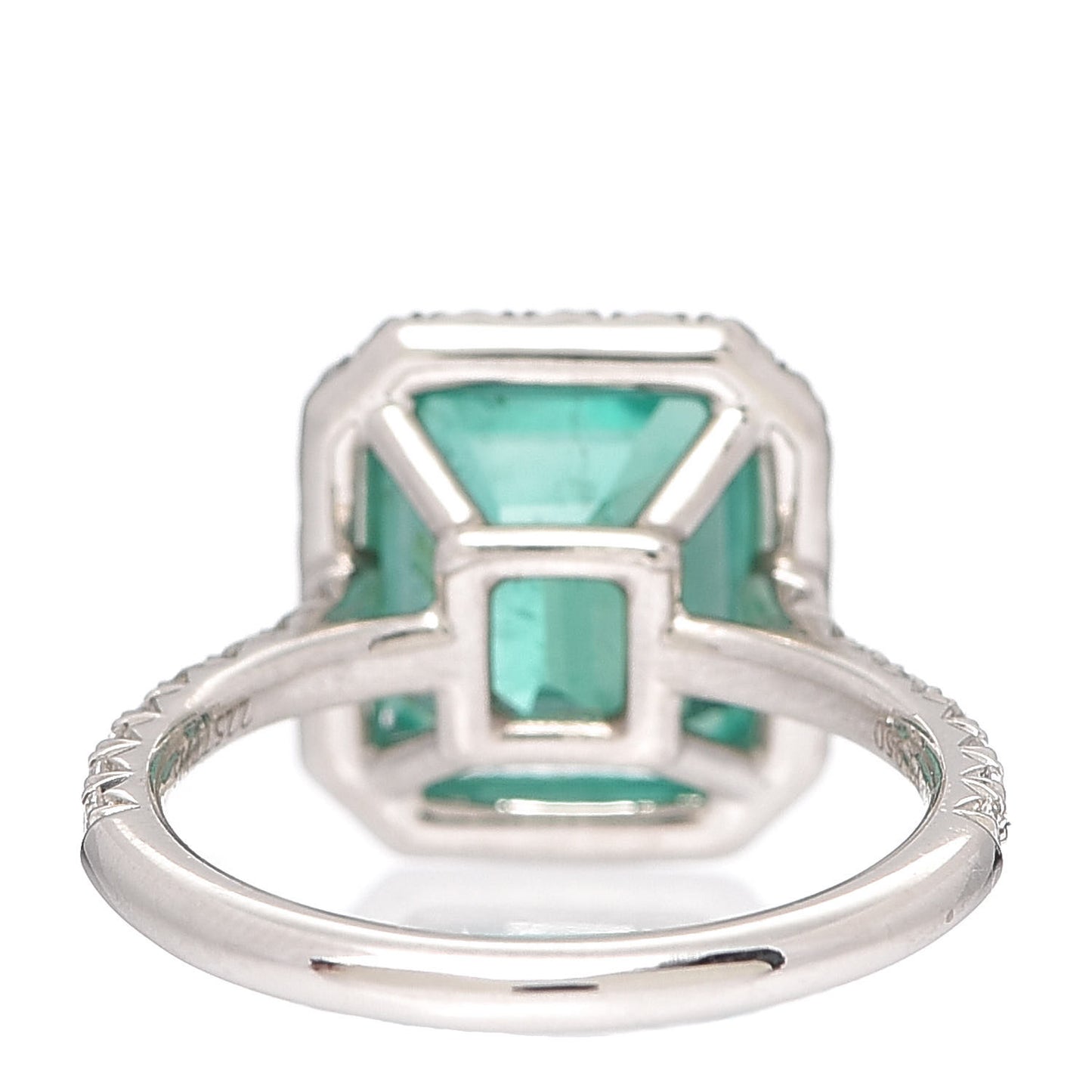 Platinum Diamond Colombian Emerald Cocktail Ring 54 7